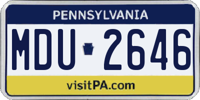 PA license plate MDU2646