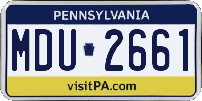 PA license plate MDU2661