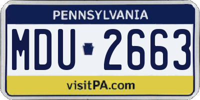 PA license plate MDU2663