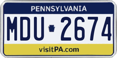 PA license plate MDU2674