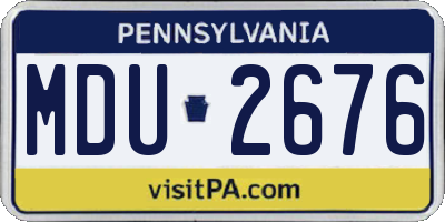 PA license plate MDU2676
