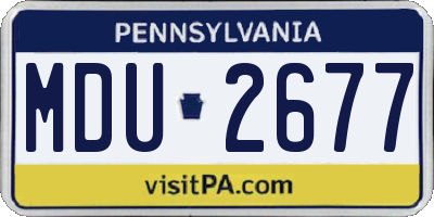 PA license plate MDU2677