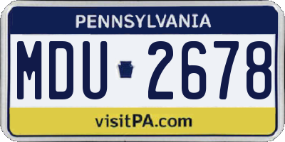 PA license plate MDU2678