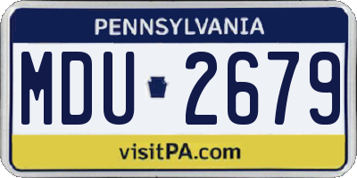 PA license plate MDU2679