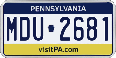 PA license plate MDU2681
