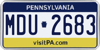 PA license plate MDU2683