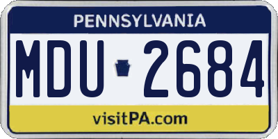 PA license plate MDU2684