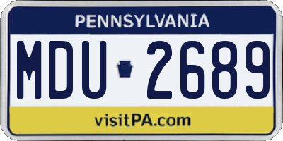 PA license plate MDU2689