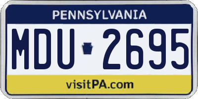 PA license plate MDU2695