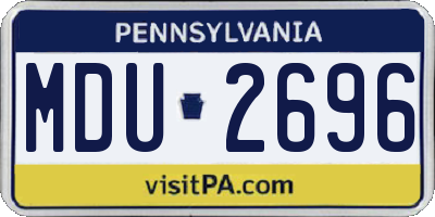 PA license plate MDU2696