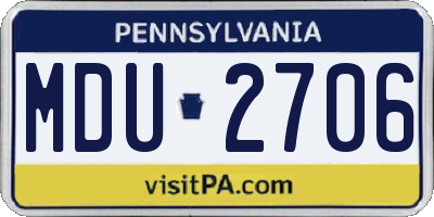 PA license plate MDU2706