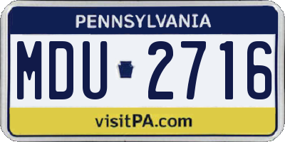 PA license plate MDU2716