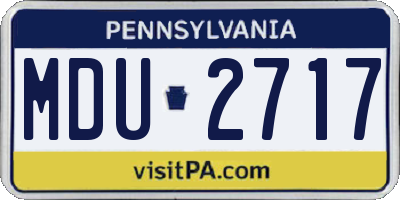 PA license plate MDU2717