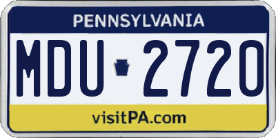 PA license plate MDU2720