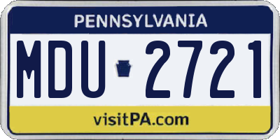 PA license plate MDU2721