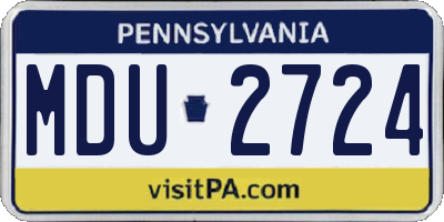 PA license plate MDU2724