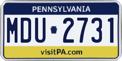 PA license plate MDU2731