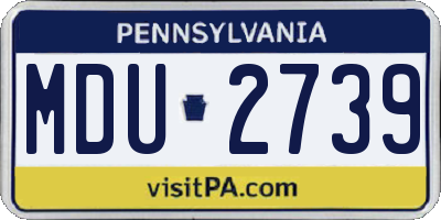 PA license plate MDU2739
