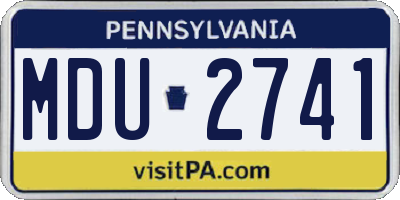 PA license plate MDU2741