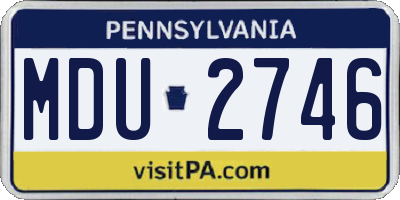 PA license plate MDU2746