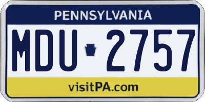 PA license plate MDU2757