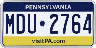 PA license plate MDU2764