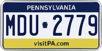 PA license plate MDU2779