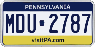 PA license plate MDU2787