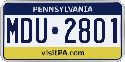 PA license plate MDU2801