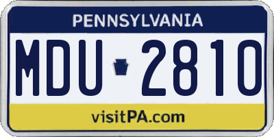PA license plate MDU2810