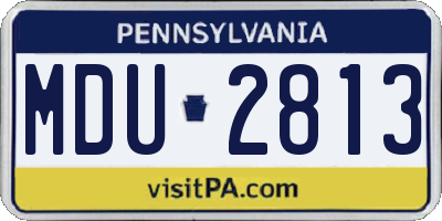 PA license plate MDU2813