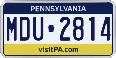 PA license plate MDU2814