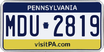 PA license plate MDU2819