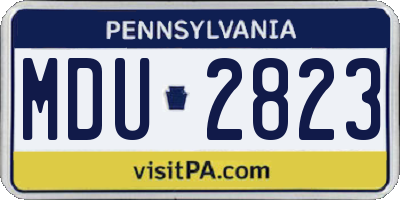 PA license plate MDU2823