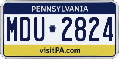 PA license plate MDU2824