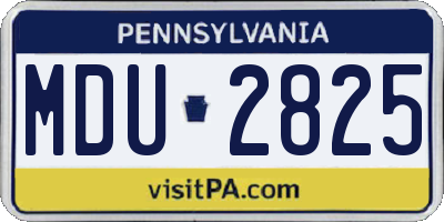 PA license plate MDU2825