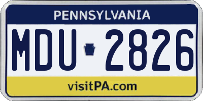PA license plate MDU2826