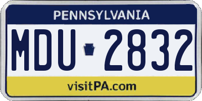 PA license plate MDU2832