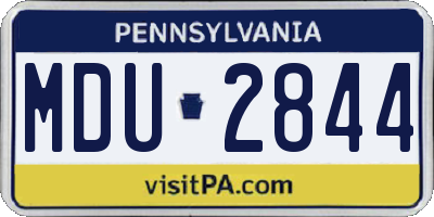 PA license plate MDU2844