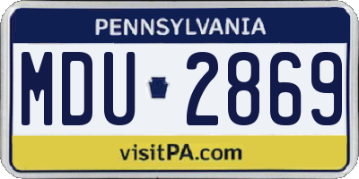 PA license plate MDU2869