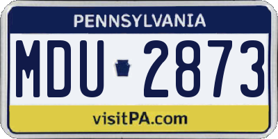 PA license plate MDU2873