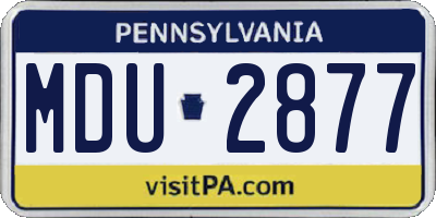 PA license plate MDU2877