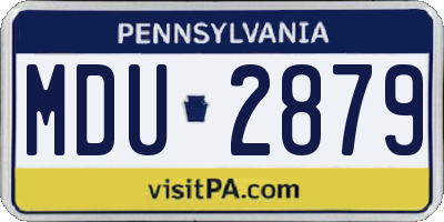 PA license plate MDU2879