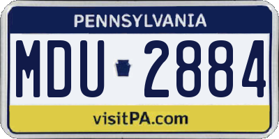 PA license plate MDU2884