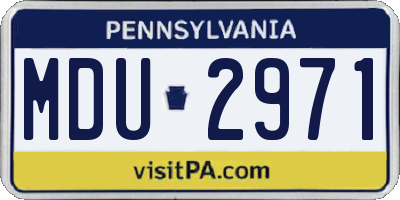 PA license plate MDU2971