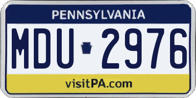 PA license plate MDU2976