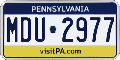 PA license plate MDU2977