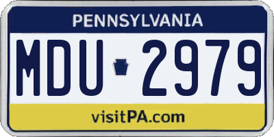 PA license plate MDU2979