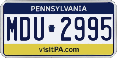 PA license plate MDU2995
