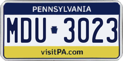 PA license plate MDU3023